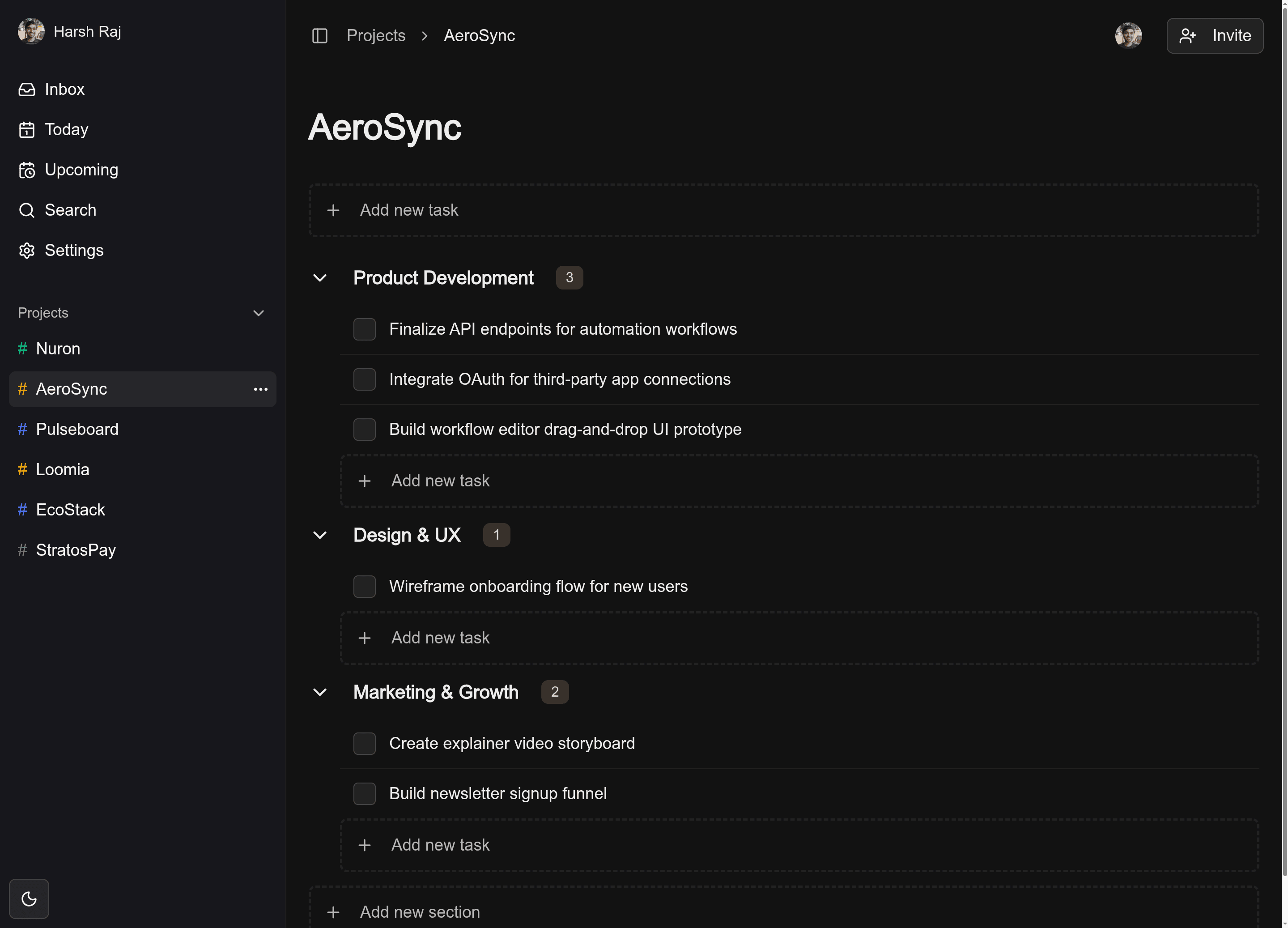 Tailark hero section